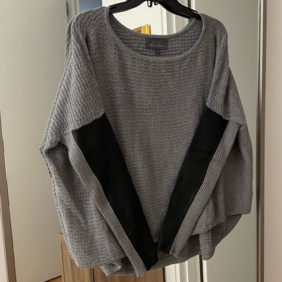 PJK Leather Sleeve Sweater - Picture 3 of 8